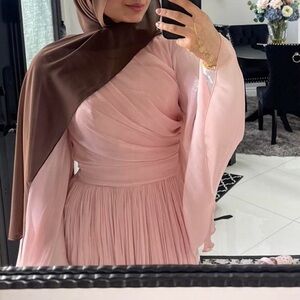 Elegant Pink formal modest Dress